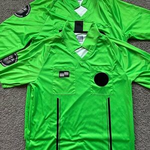 Neon Green Soccer Referee Jerseys - Set of 2